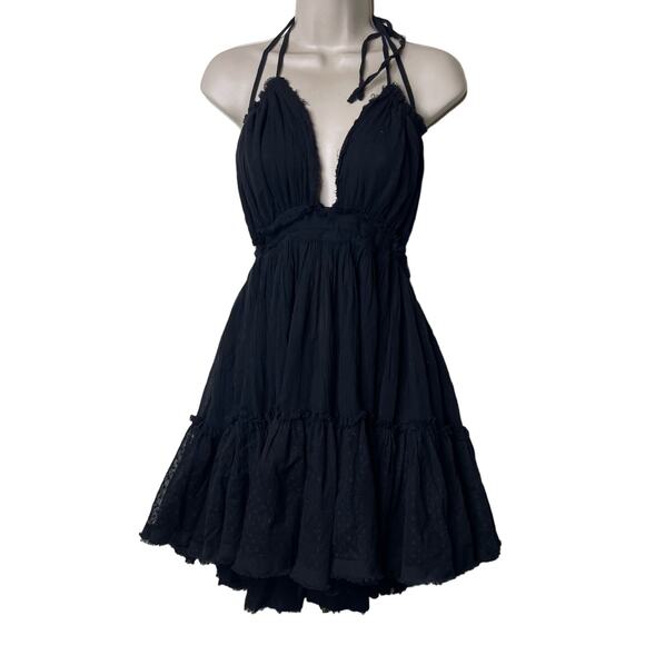 Free People 100 Degree Mini Dress Black Womens M NEW - Picture 2 of 10